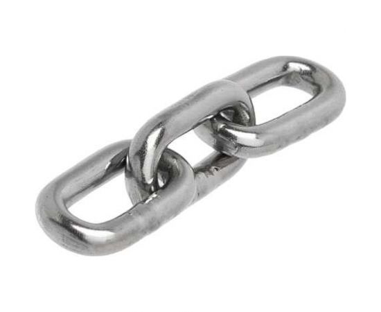 Нержавеющая цепь KREPFIELD 4x16 мм, DIN 766, А2, сварная, короткозвенная, 3 м 766А2ЦЕПЬ4ММ-3 