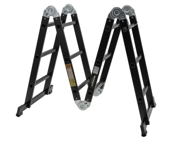Лестница-стремянка 4x4 трансформер WORKY profi black с помостом, высота 4.8 м ARD257749 – изображение 2
