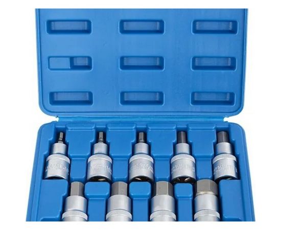 Набор головок 1/2"" DR со вставкой шестигранной, длина 55 мм, 9 предметов VERTUL VR50193 – изображение 2