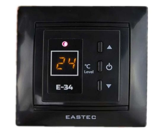 Терморегулятор EASTEC E-34 черный (встраиваемый 3,5 кВт) E-34 black – изображение 2