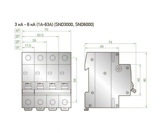 Автоматический выключатель Sigma Elektrik 4P C 40A 6kA, 3 шт 6SM440C – изображение 2