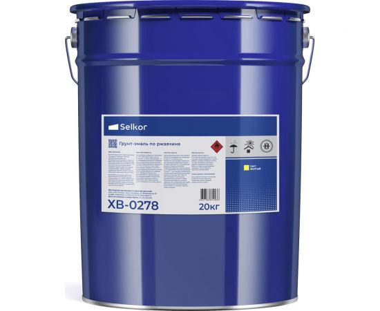 Грунт-эмаль Selkor ХВ-0278 желтая 20 кг 91013 – изображение 3