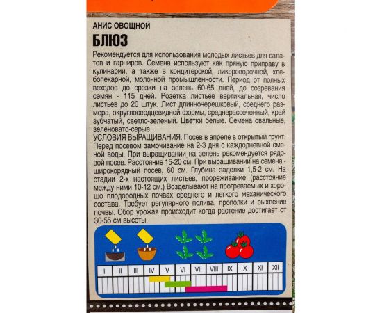 Семена Тимирязевский питомник анис овощной Блюз 0.3 г 4630035661806 – изображение 3