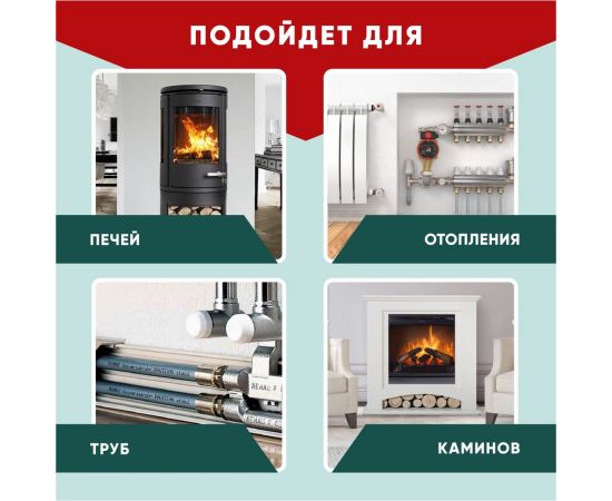 Силикатный герметик для печей и каминов GreenesT Fire Sealant 1500 градусов 215009004 – изображение 4