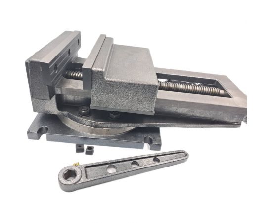 Станочные тиски TORNERI с открытым винтом поворотные L губок 250 мм, серия QB250 045770 – изображение 4