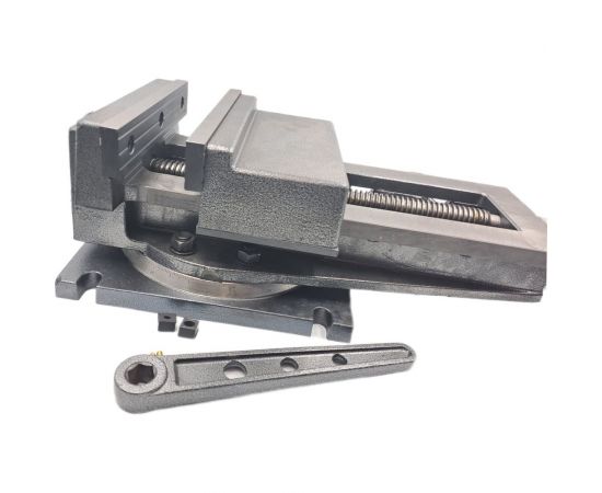 Станочные тиски TORNERI с открытым винтом поворотные L губок 250 мм, серия QB250 045770 – изображение 5