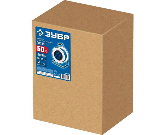 Силовой удлинитель ПВС ЗУБР на стальной катушке 3x2.5 50м 55102-50 – изображение 7