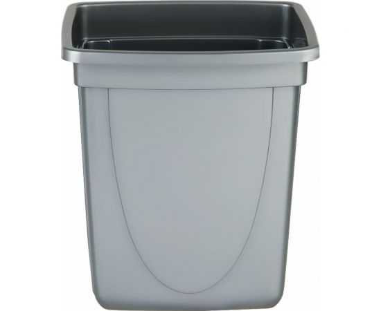 Корзина для бумаг Стамм 12 л, цельная с вращающейся крышкой, серый металлик КР92 – изображение 8