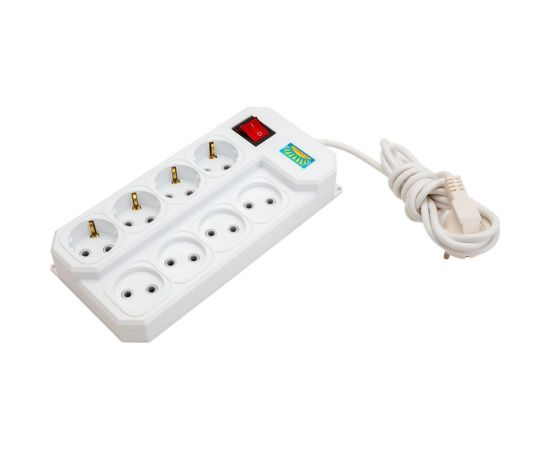 Сетевой фильтр ПЕРЕСВЕТ+ удлинитель на 8 гнезд, шнур ПВС 3х0,75, 2 м 4620003920639 