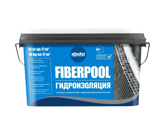 Гидроизоляционная мастика Kesto Fiberpool 14 кг T3723.301. 