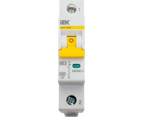 Автоматический выключатель IEK ВА47-60M 1Р 63А 6кА B MVA31-1-063-B 
