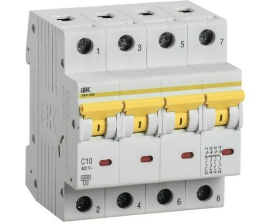Автоматический выключатель IEK ВА47-60M 4Р 10А 6кА С MVA31-4-010-C 