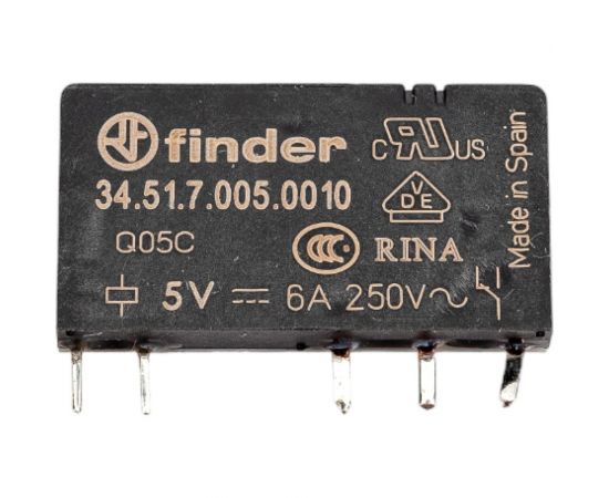 Ультратонкое реле Finder 1 CO конт. 6а, 5в чувст. пост. тока 345170050010 