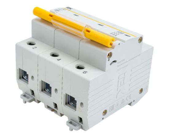 Автоматический модульный выключатель IEK 3п C 40А ВА 47-100 10кА ИЭК MVA40-3-040-C – изображение 2