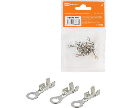 Кольцевой наконечник TDM НК 3-0.5-0.8 кольцо 0.5-0.8 кв. мм, 20 шт. SQ0546-0301 – изображение 2