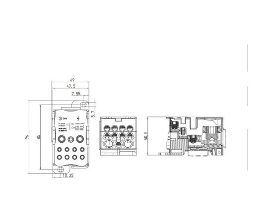 Распределительный блок на DIN-рейку ЭРА NO-122-42 РБД-250А Б0051116 – изображение 2