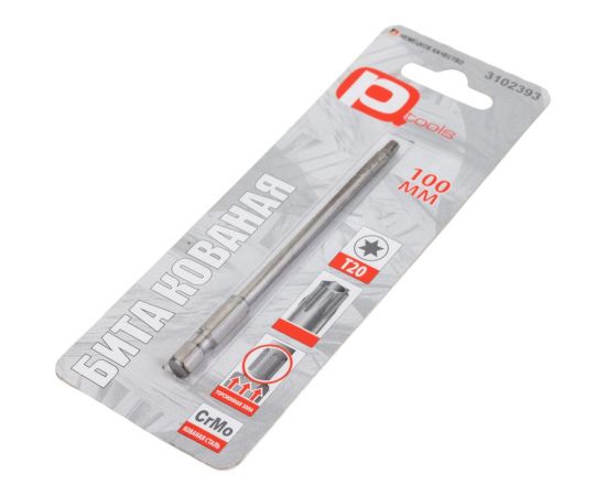 Бита T20, 100 мм, сталь S2, кованая, торсионная, магнит PQTools ЛК-00002958 – изображение 3