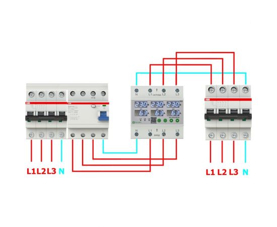 Реле контроля напряжения и тока РЕЛЕОН 3L; 400В AC; 63А, RV123840063 – изображение 3