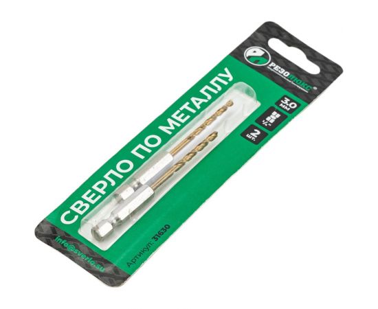 Сверло с шестигранным хвостовиком 3 мм, Р6М5, блистер, 2 шт Резолюкс 31630 – изображение 3