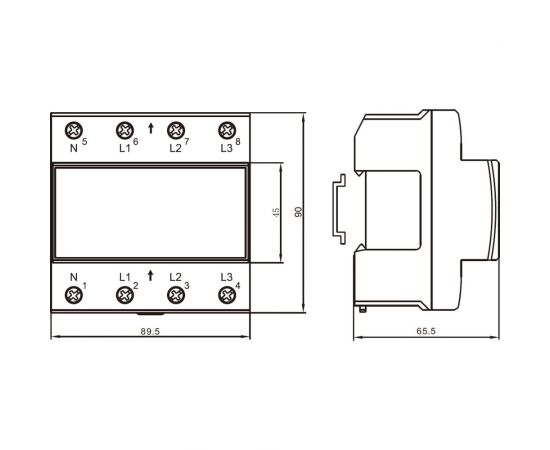 Реле контроля напряжения и тока РЕЛЕОН 3L; 400В AC; 63А, RV123840063 – изображение 4