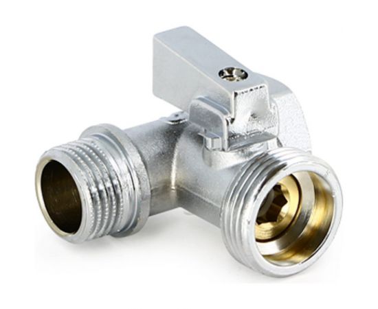 Шаровой кран Uni-Fitt ННВ 1/2"" x 3/4"" х 1/2"", проходной, для стиральных машин, флажок, хром 182C2320 