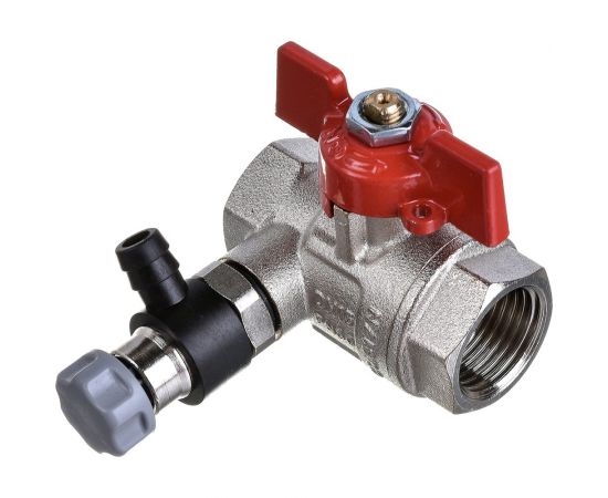 Шаровой кран Uni-Fitt ВВ 1/2"", с дренажным вентилем, заглушка 1/4"", бабочка 115T2000 