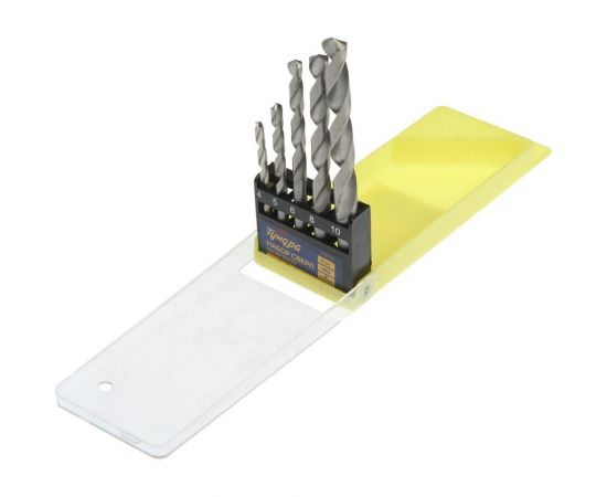 Набор сверл по металлу HSS, цилиндрический хв-к, 4-5-6-8-10 мм, 5 шт ТУНДРА 1119692 