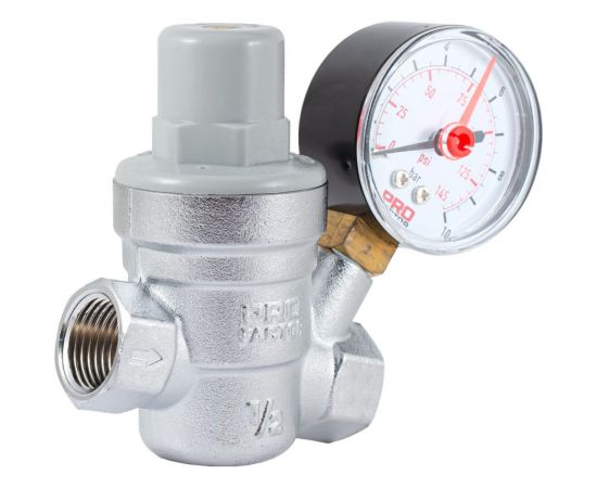 Редуктор давления PROFACTOR мембранный, с манометром, 1/2"" PF PRV 253G 