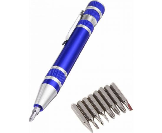 Карманная отвертка Beroma в виде ручки 8 в 1, синий 07709320 