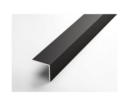 Декоративный угловой профиль ЛУКА алюминиевый, 25х25х1,2 мм, 2,7 м, 5 шт./уп. черный УТ000020817 
