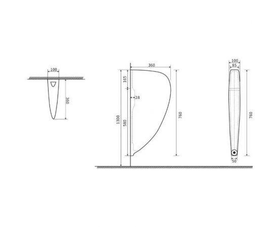 Перегородка для писсуара Santi Line SL-6006 – изображение 2