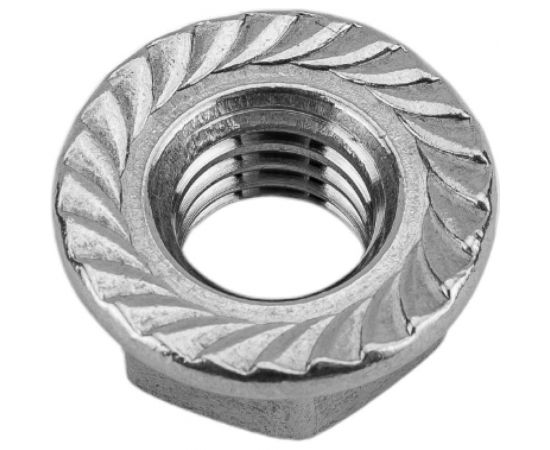 Нержавеющая гайка с фланцем KREPFIELD М10, DIN 6923, А2, с зазубринами, шестигранная, 10 шт. 6923А2ГАЙКАМ10-10 – изображение 2