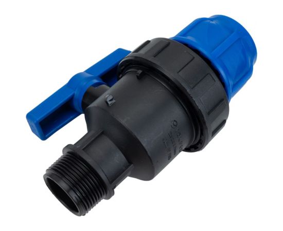 Шаровой кран VALFEX ПНД компрессионный цанга - наружная резьба, разборный 40x1 1/4"" 1210012640114 – изображение 2