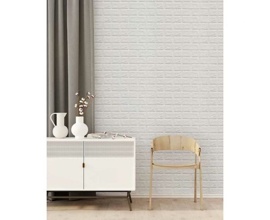 Самоклеящиеся 3D панели Центурион 700x770x3 мм Кирпич белый классический 79910 – изображение 2