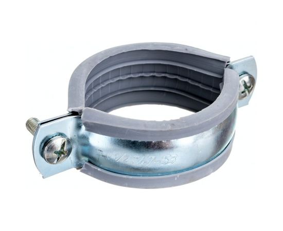 Металлический сантехнический хомут с резиновым уплотнением Хоммет 1 1/2"" (47-52 мм), М8 GRUS064 – изображение 2
