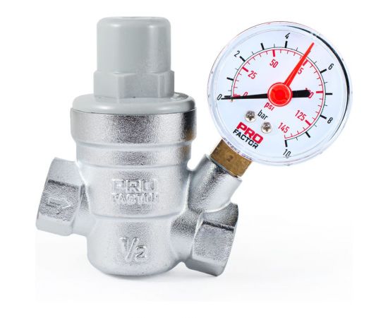 Редуктор давления PROFACTOR мембранный, с манометром, 1/2"" PF PRV 253G – изображение 2