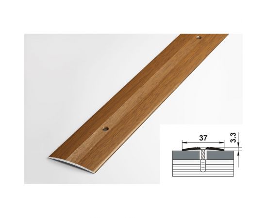 Порог прямой алюминиевый декоративный (37 мм, 1,35 м, Орех) ЛУКА 00000001771 – изображение 2