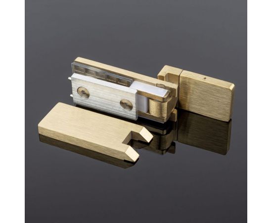 Петля стена-стекло SERVICE PLUS открывание 90, брашированное золото, sus304 P03-106BGD/sus304 – изображение 2