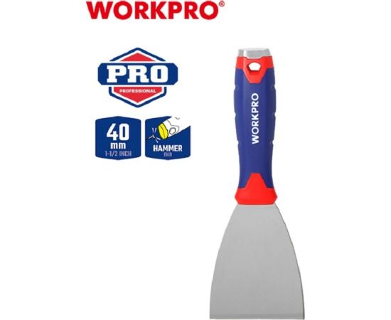Шпатель WORKPRO гибкий, нержавеющая сталь, 60 мм WP321010 – изображение 3