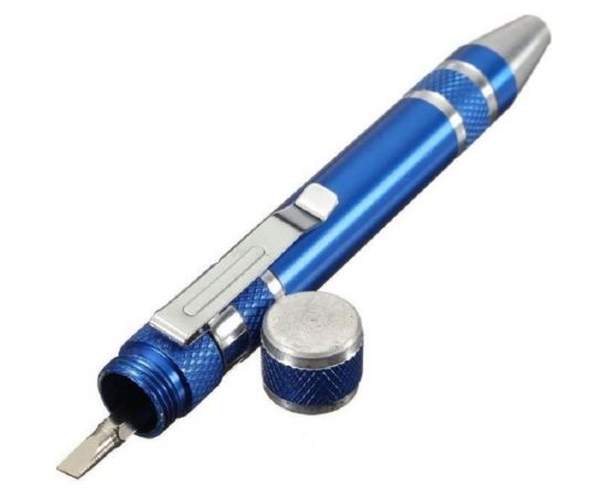 Карманная отвертка Beroma в виде ручки 8 в 1, синий 07709320 – изображение 3