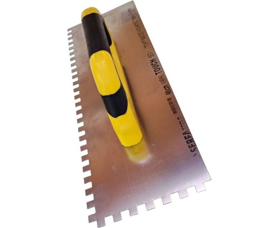 Зубчатая гладилка Serfa с пластмассовой закрытой ручкой, из нержавеющей стали, 40 см, 8x8 185 – изображение 3