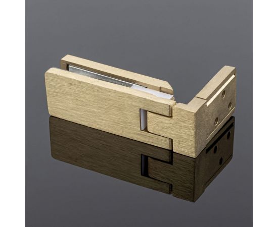 Петля стена-стекло SERVICE PLUS открывание 90, брашированное золото, sus304 P03-106BGD/sus304 – изображение 3