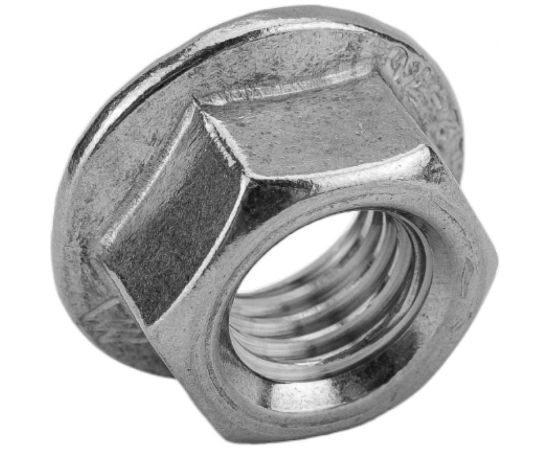 Нержавеющая гайка с фланцем KREPFIELD М10, DIN 6923, А2, с зазубринами, шестигранная, 10 шт. 6923А2ГАЙКАМ10-10 – изображение 4