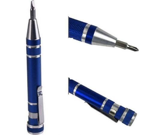 Карманная отвертка Beroma в виде ручки 8 в 1, синий 07709320 – изображение 4