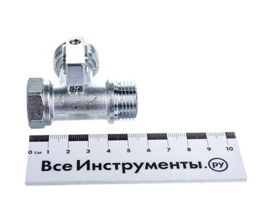 Шаровой кран Uni-Fitt ННВ 1/2"" x 3/4"" х 1/2"", проходной, для стиральных машин, флажок, хром 182C2320 – изображение 5