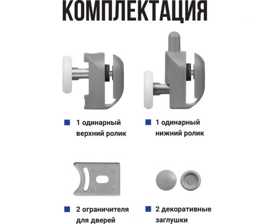 Ролики для душевой кабины BIRD HOUSE 23 мм, набор 2 шт 50950 – изображение 6