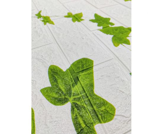 Самоклеящиеся 3D панели Центурион 500x550x3 мм Белый кирпич плющ 83406 – изображение 7