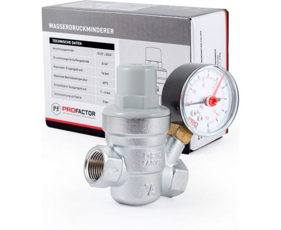 Редуктор давления PROFACTOR мембранный, с манометром, 1/2"" PF PRV 253G – изображение 9