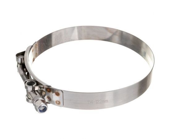 Усиленный хомут TITAN LOCK 114-122 мм, нержав. сталь AISI 304, лента+болт TL114-122RCSS 