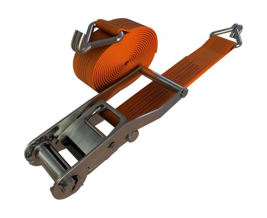 Стяжной ремень с крюками CERTEX 75 мм, 8 м (0,5+7,5 м) RS7508 